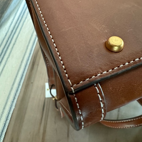 Tory Burch Walker Basket Weave Satchel 14.5” x 10.5” - Picture 4 of 10